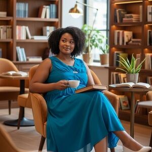 Elegant Blue Sleeveless Dress